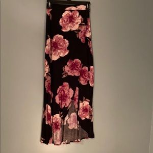 Long Floral skirt side slit